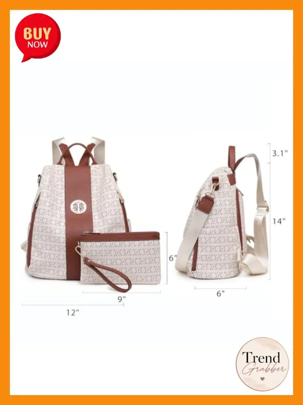 Women's Convertible Anti-Theft Vegan PU Leather Travel Backpack
